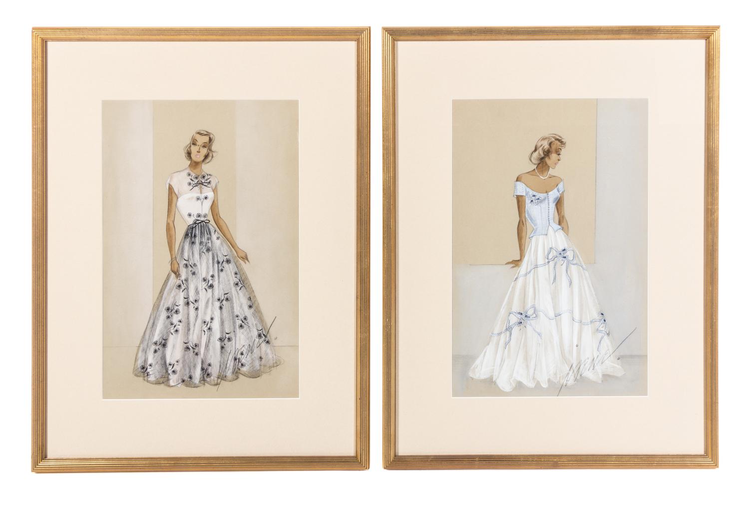 Artist Unknown, (20th Century), Fashion Illustrations (two works)