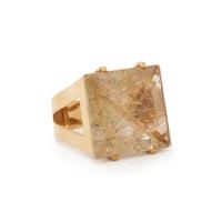 RUTILATED QUARTZ AND YELLOW GOLD RING