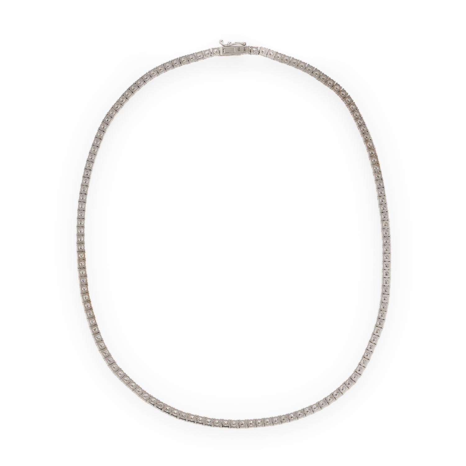 Diamond and White Gold Line Necklace