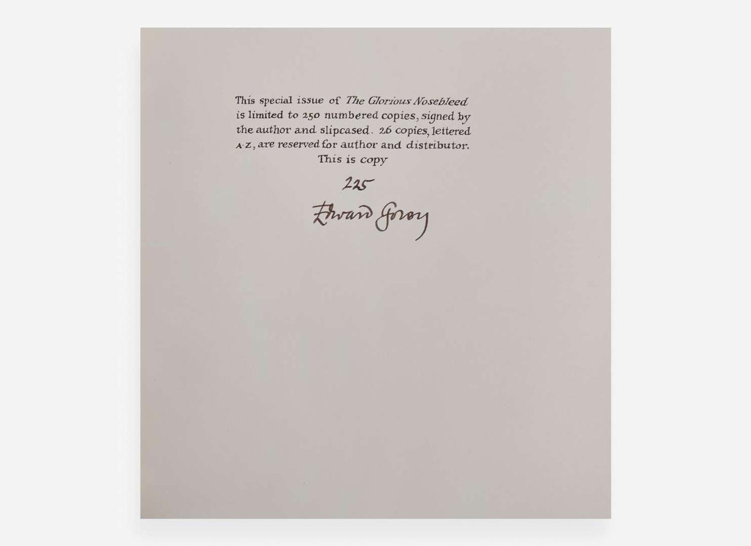 [Children's & Illustrated] Gorey, Edward: The Glorious Nosebleed Fifth Alphabet