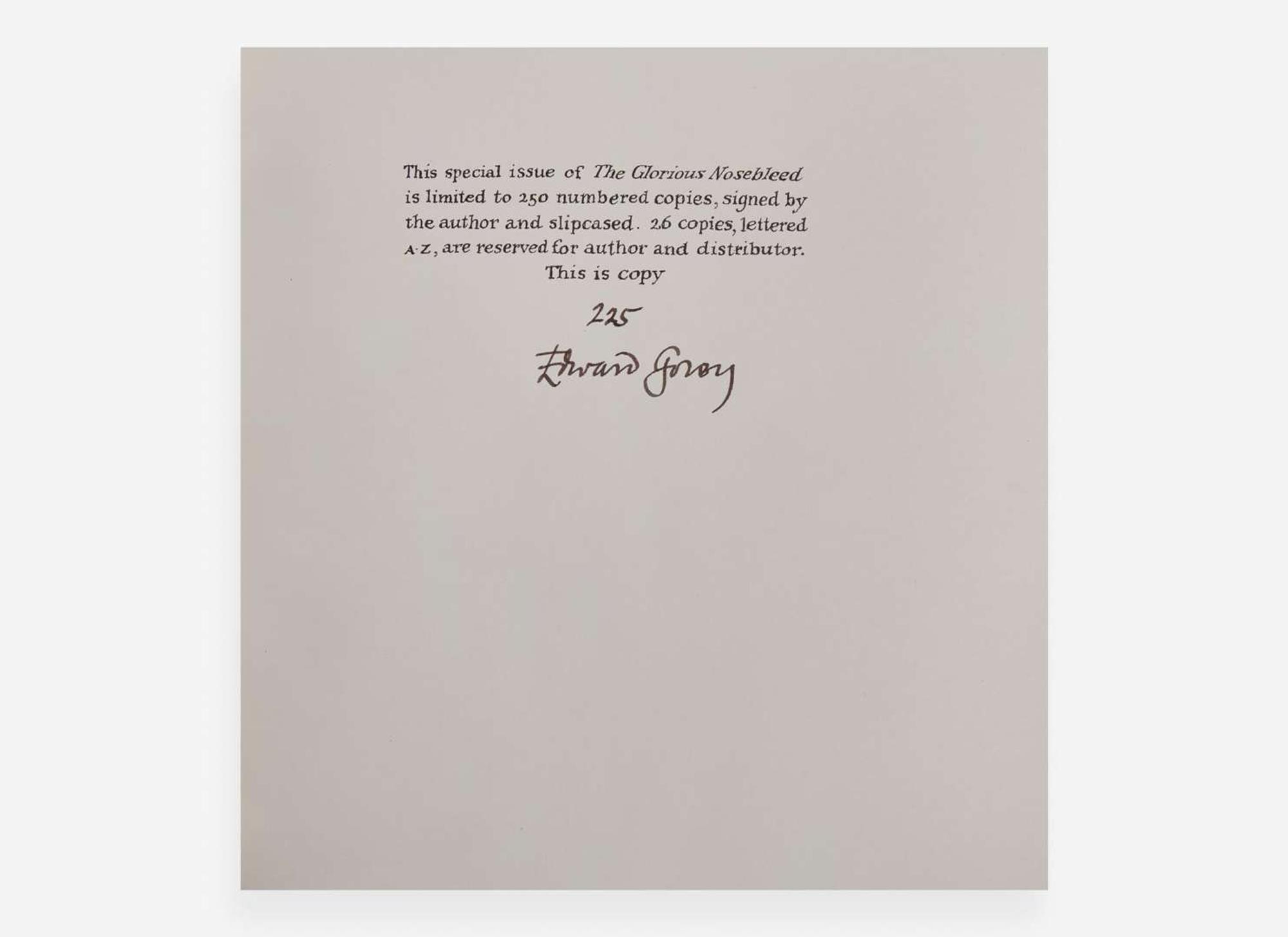 [Children's & Illustrated] Gorey, Edward: The Glorious Nosebleed Fifth Alphabet
