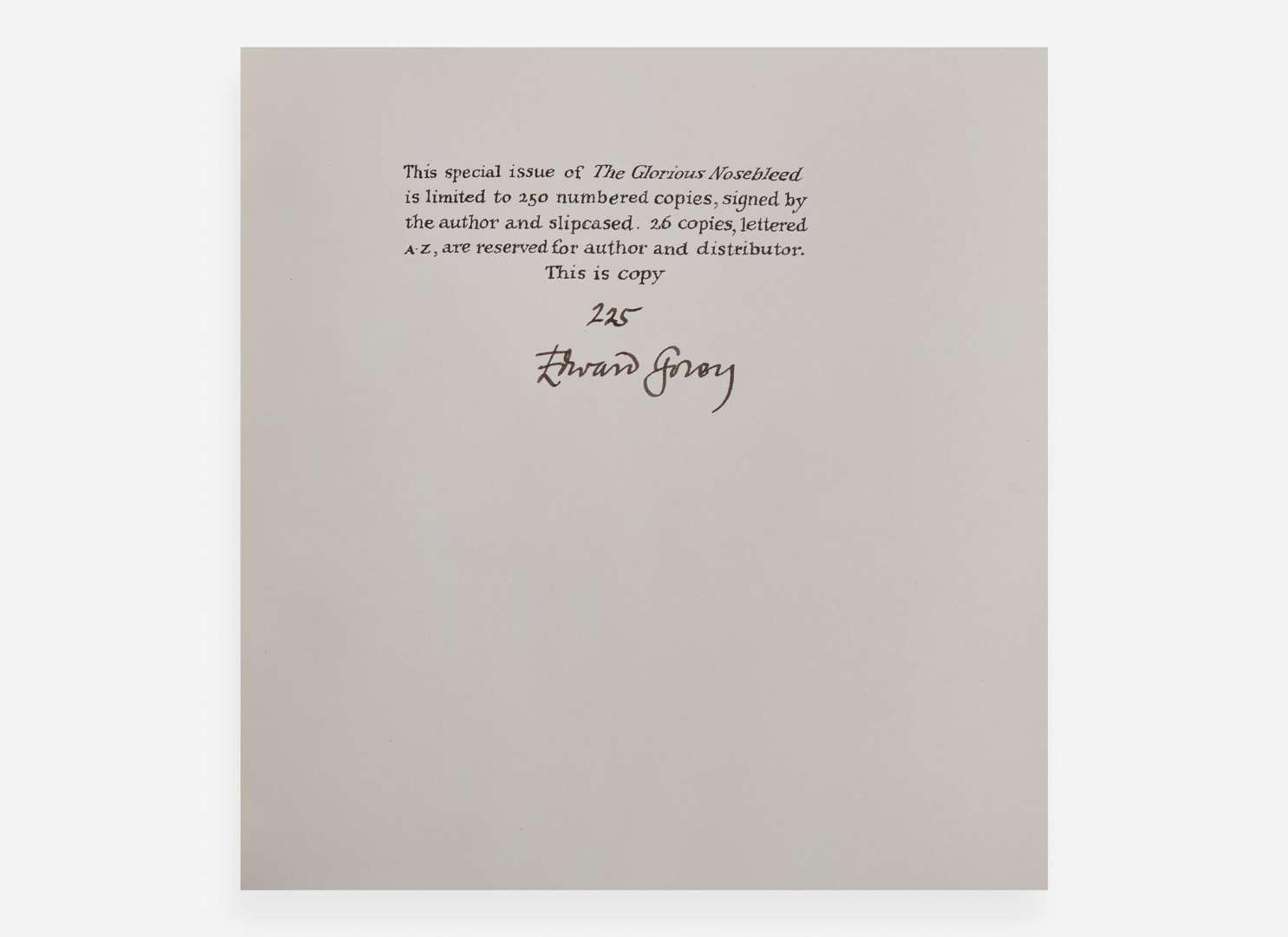 [Children's & Illustrated] Gorey, Edward: The Glorious Nosebleed Fifth Alphabet