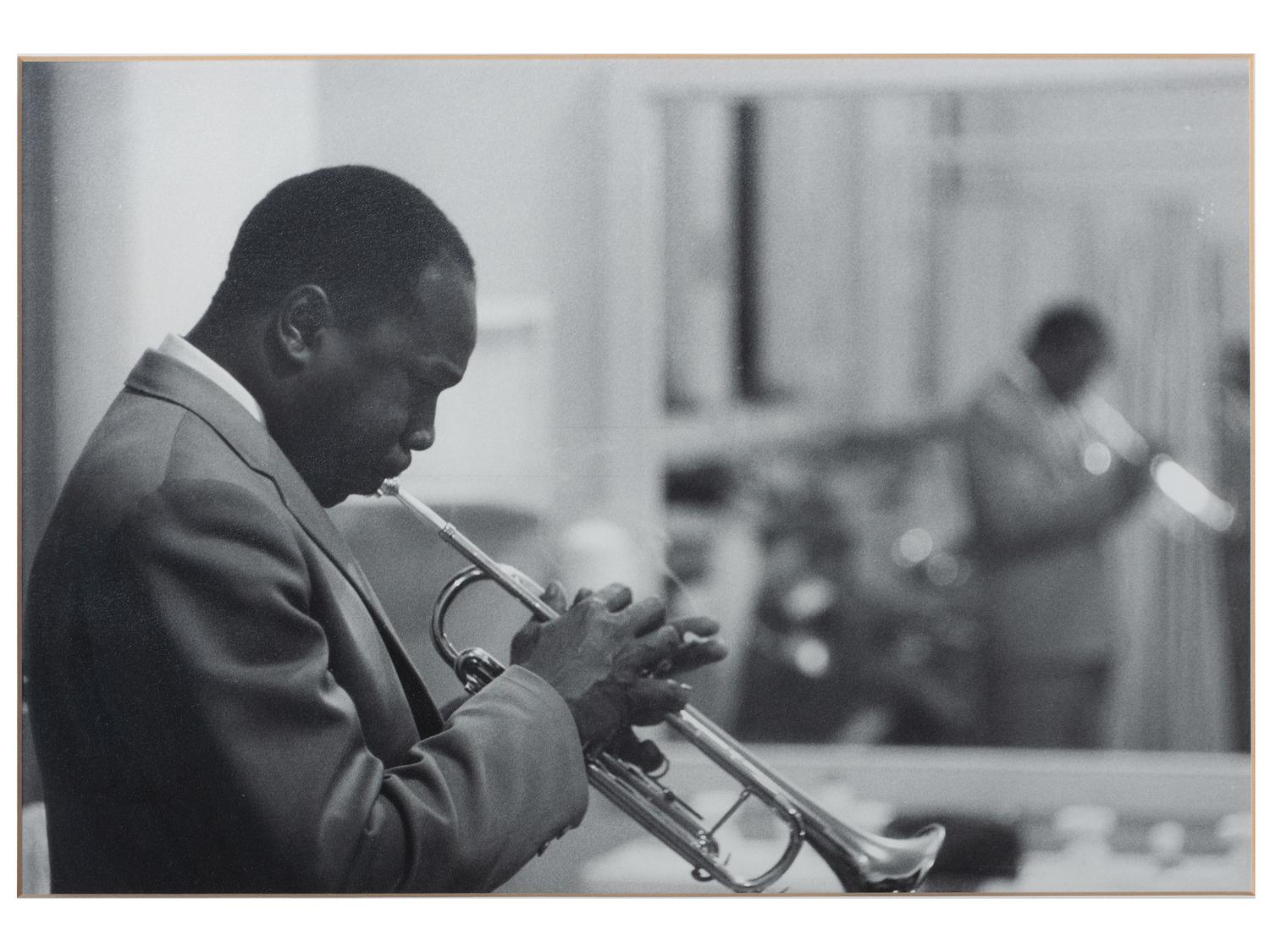 [EARLY PHOTOGRAPHY] -- [MUSIC]. HOEFFLER, Paul (1937-2005), photographer. A group of 2 photographs of jazz musicians. Ca 1960s.