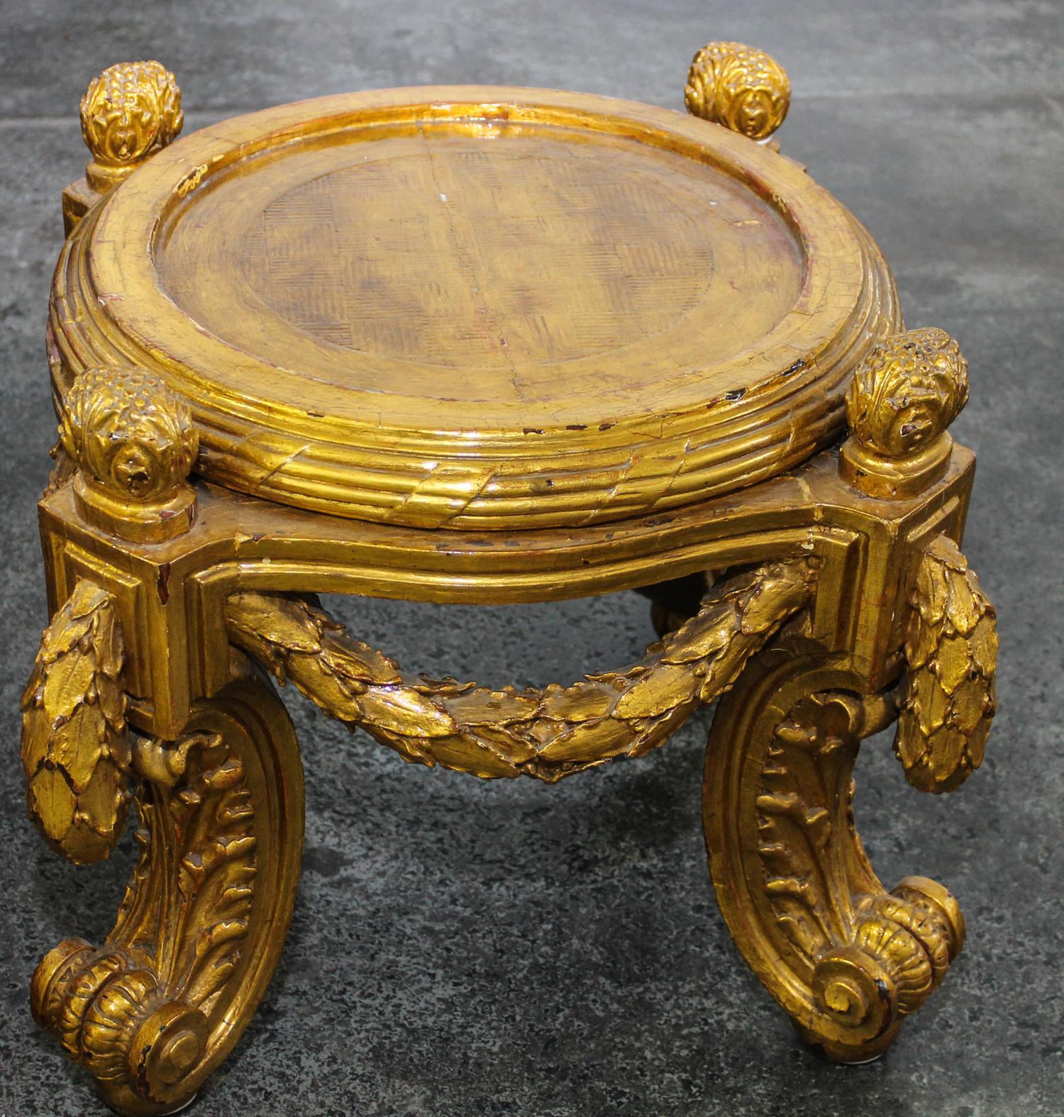 A Giltwood Seat Height 17 1/2 inches.