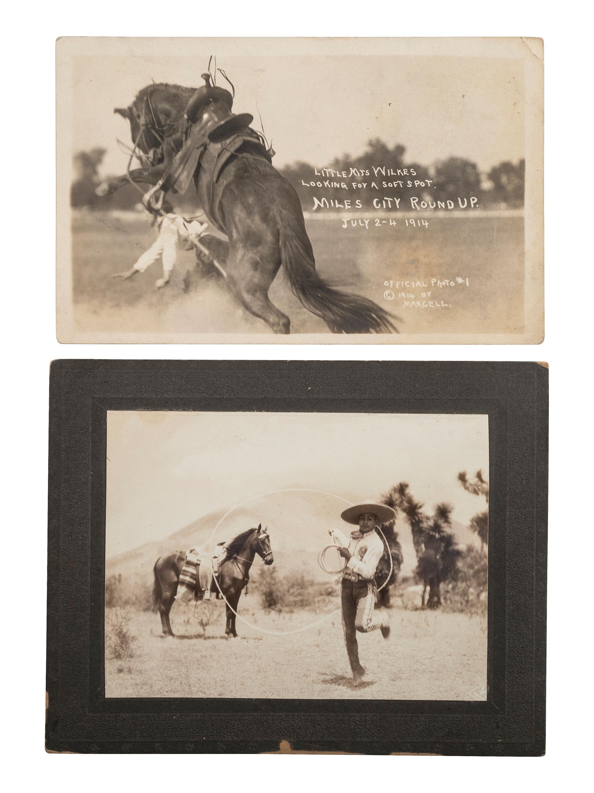 [WESTERN AMERICANA]. A group of 80 RPPCs and photographs of rodeos and cowboys.