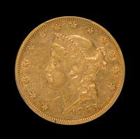 A United States 1865 Liberty Head $20 Gold Coin