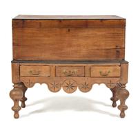 A Mahogany Blanket Chest on Stand Height 38 1/2 x width 42 1/2 x depth 20 3/4 inches. — EARLY 19TH CENTURY