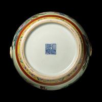 A Chinese Famille Rose Porcelain Baluster Hu Vase 粉彩竹林七賢圖雙耳壺