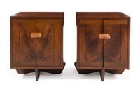 George Nakashima, (Japanese/American, 1905-1990), a rare pair of Kornblut cabinets, executed in a custom size with finished backs, 1989