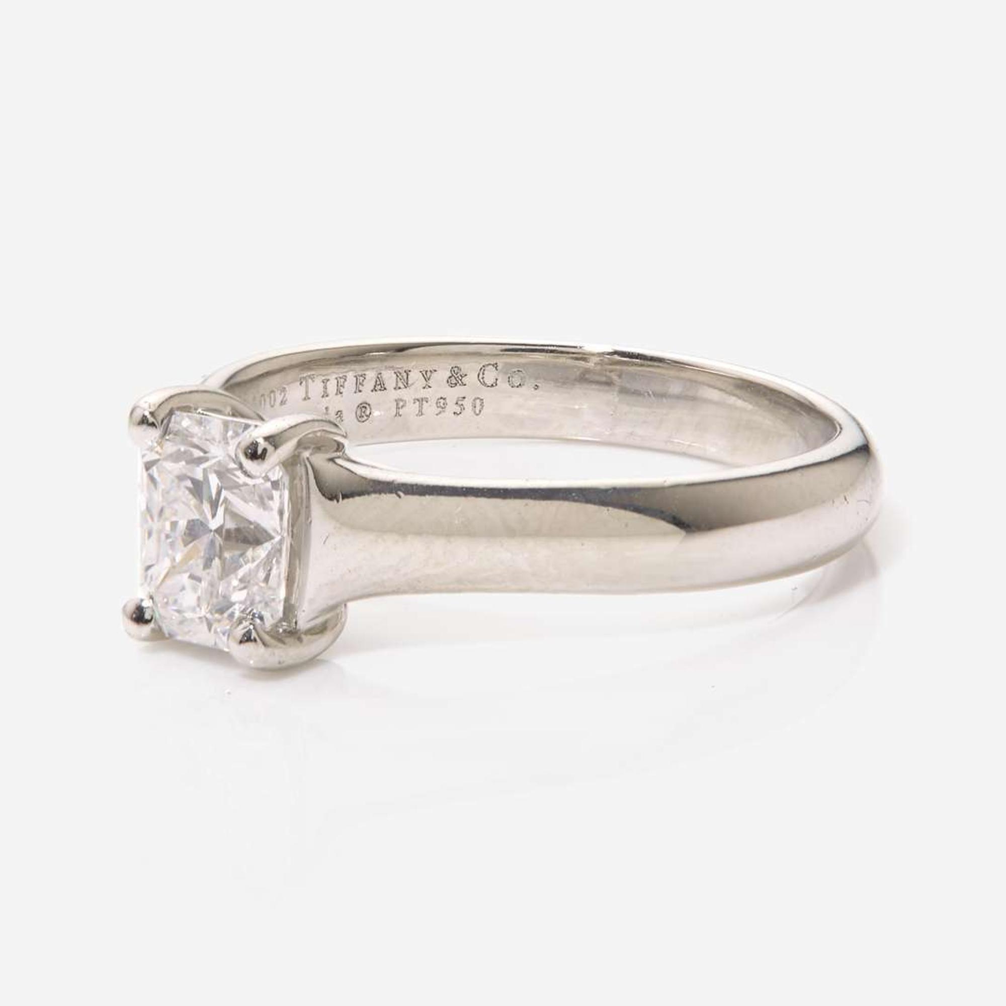 A Tiffany & Co. Lucida Diamond Solitaire Engagement Ring 0.88 Carat Internally Flawless Tiffany & Co. Lucida Diamond