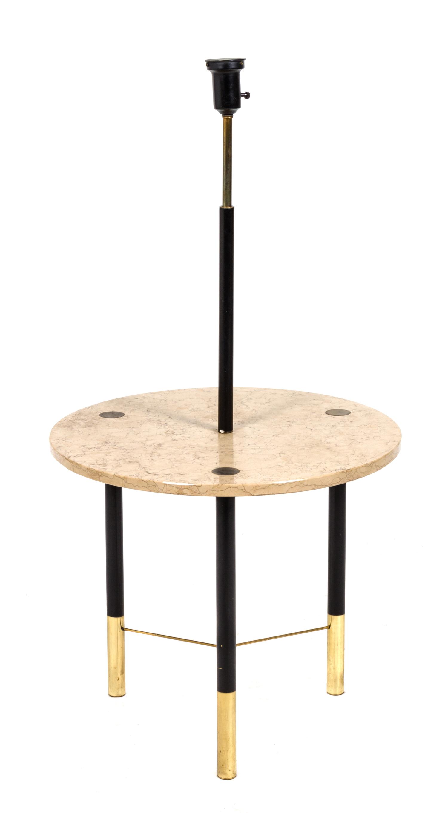 A Travertine Floor Lamp, Harvey Probber Height 51 1/2 inches.