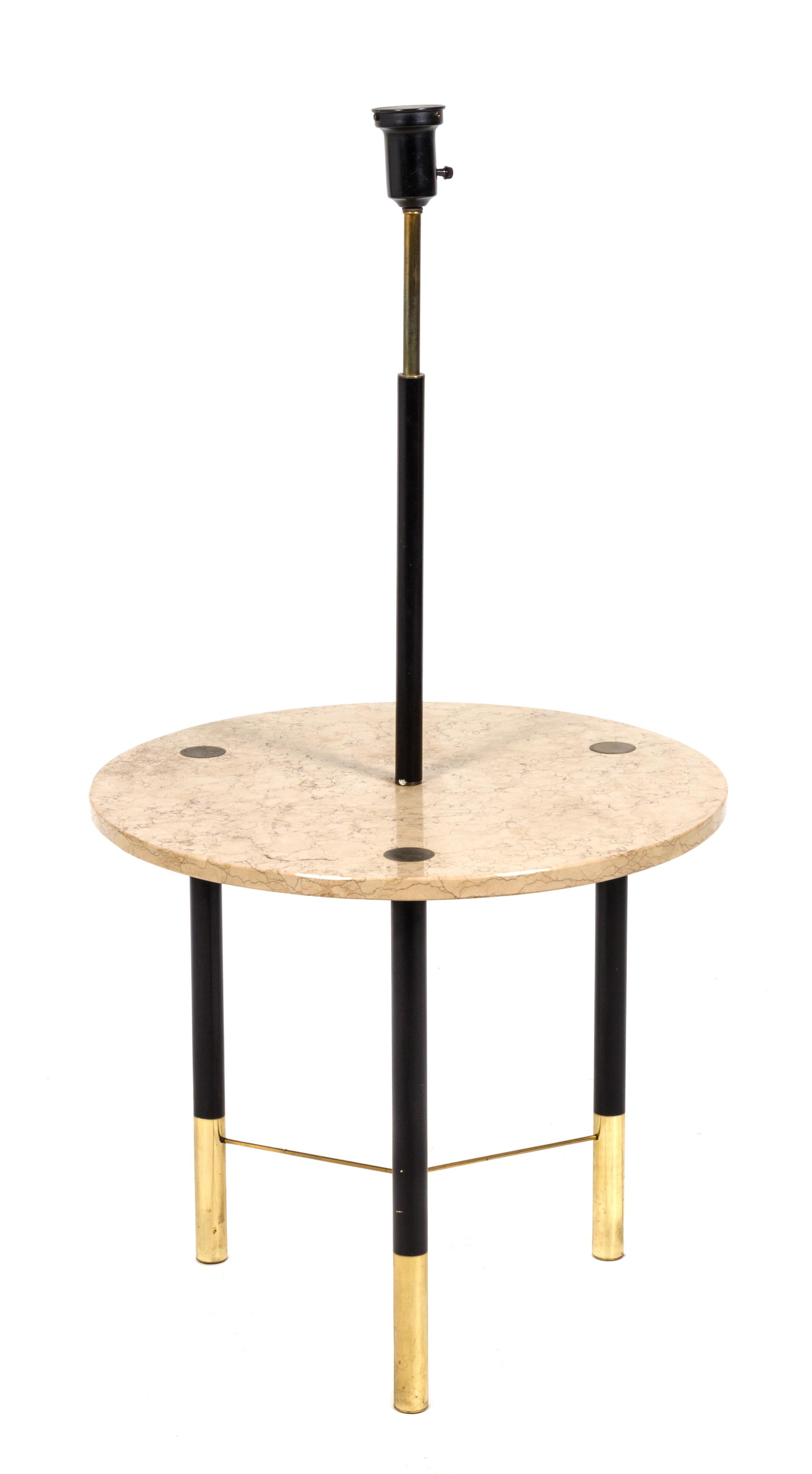A Travertine Floor Lamp, Harvey Probber Height 51 1/2 inches.