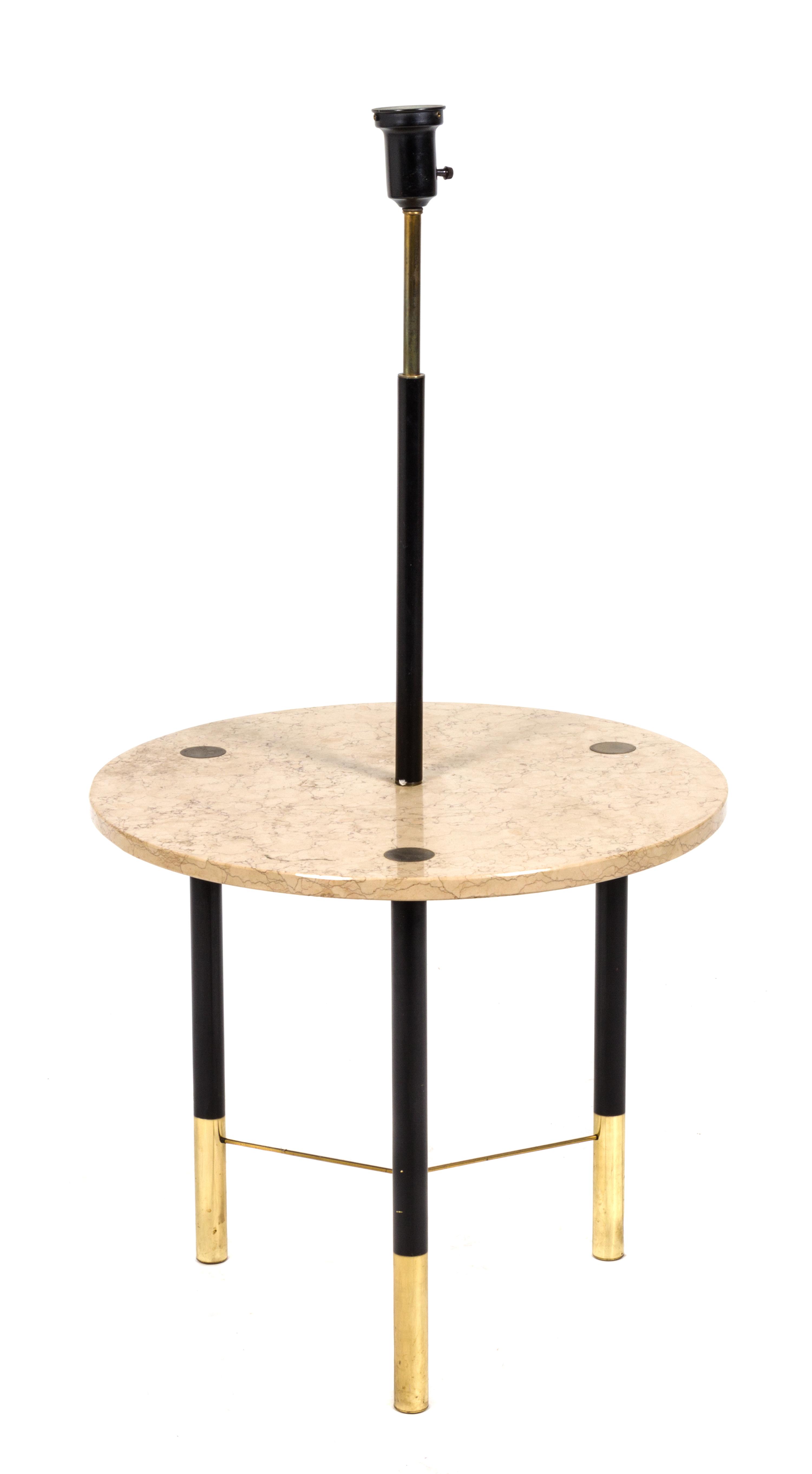 A Travertine Floor Lamp, Harvey Probber Height 51 1/2 inches.