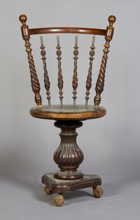 A Victorian Barrel Back Side Chair, Height 37 1/2 inches.