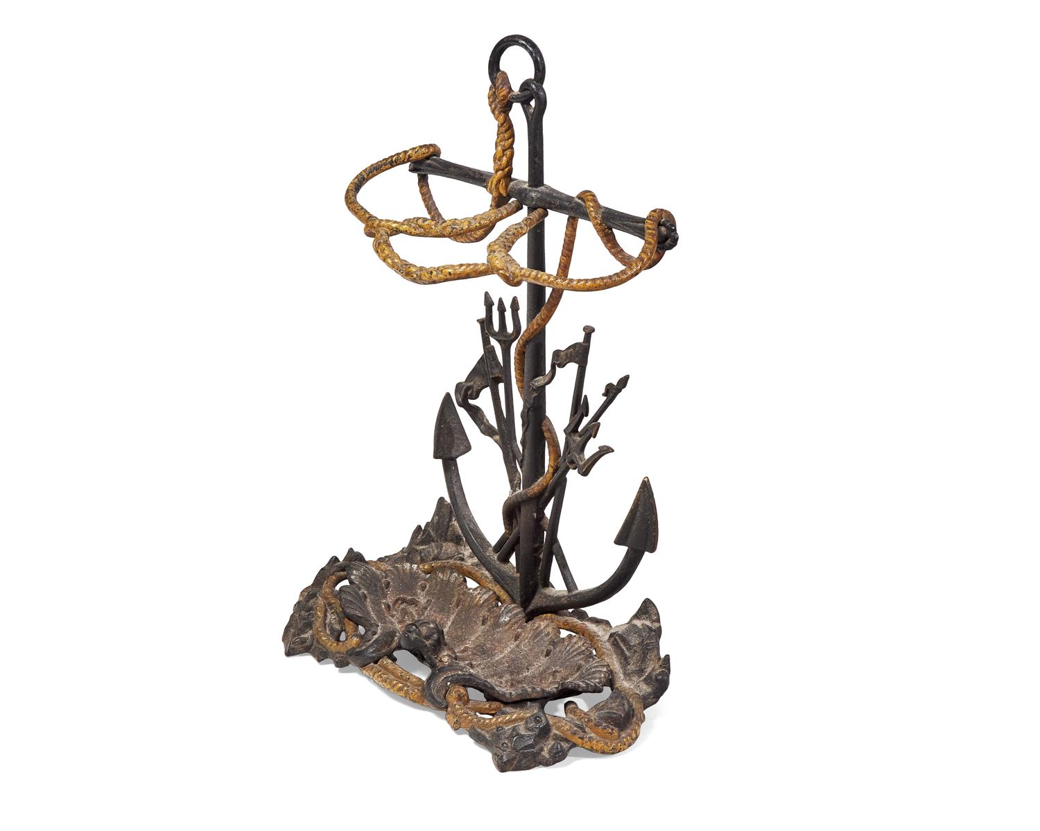 A Nautical Painted Cast- Iron Umbrella Stand