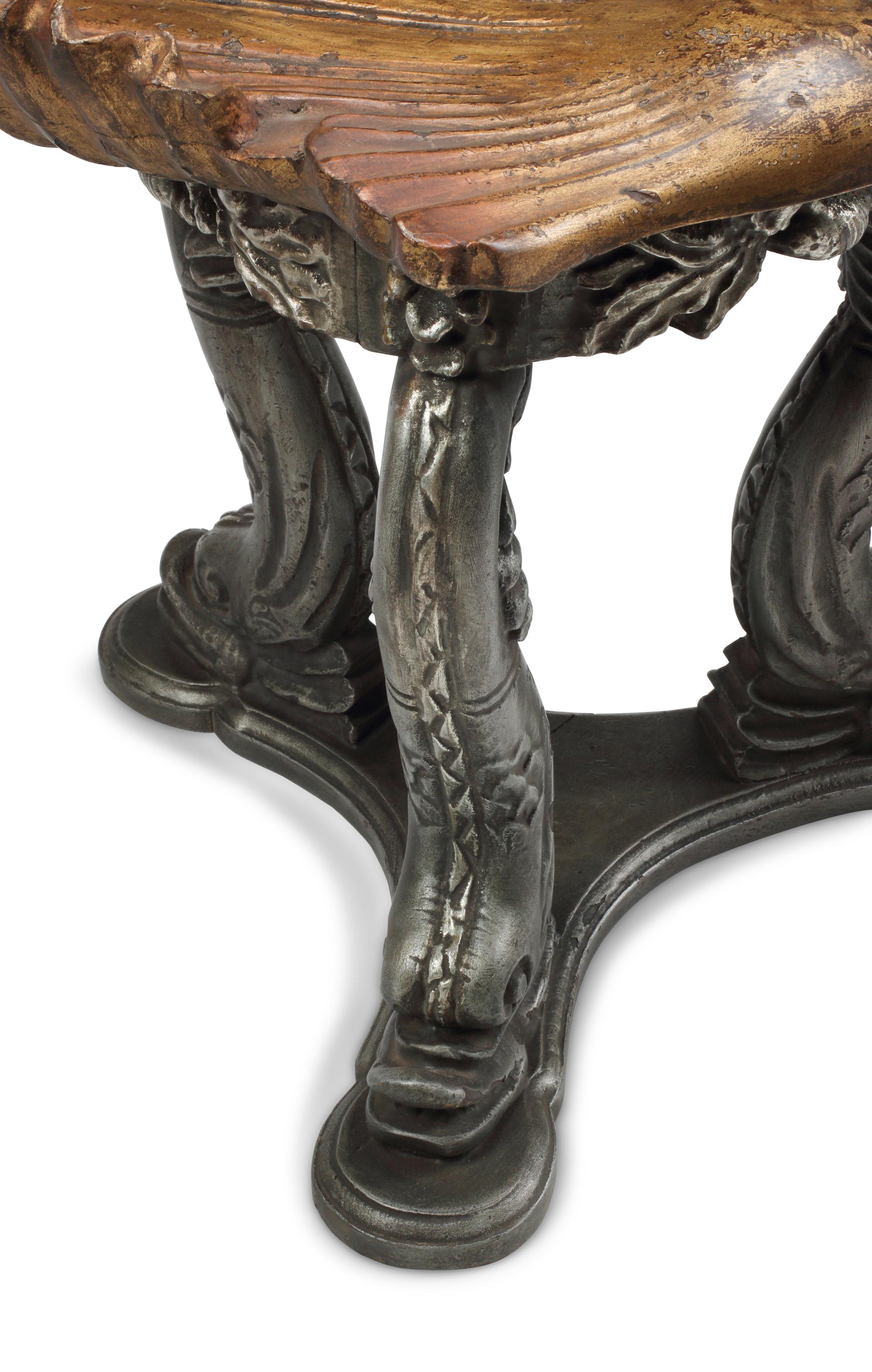 A Pair of Italian "Grotto" Style Stools