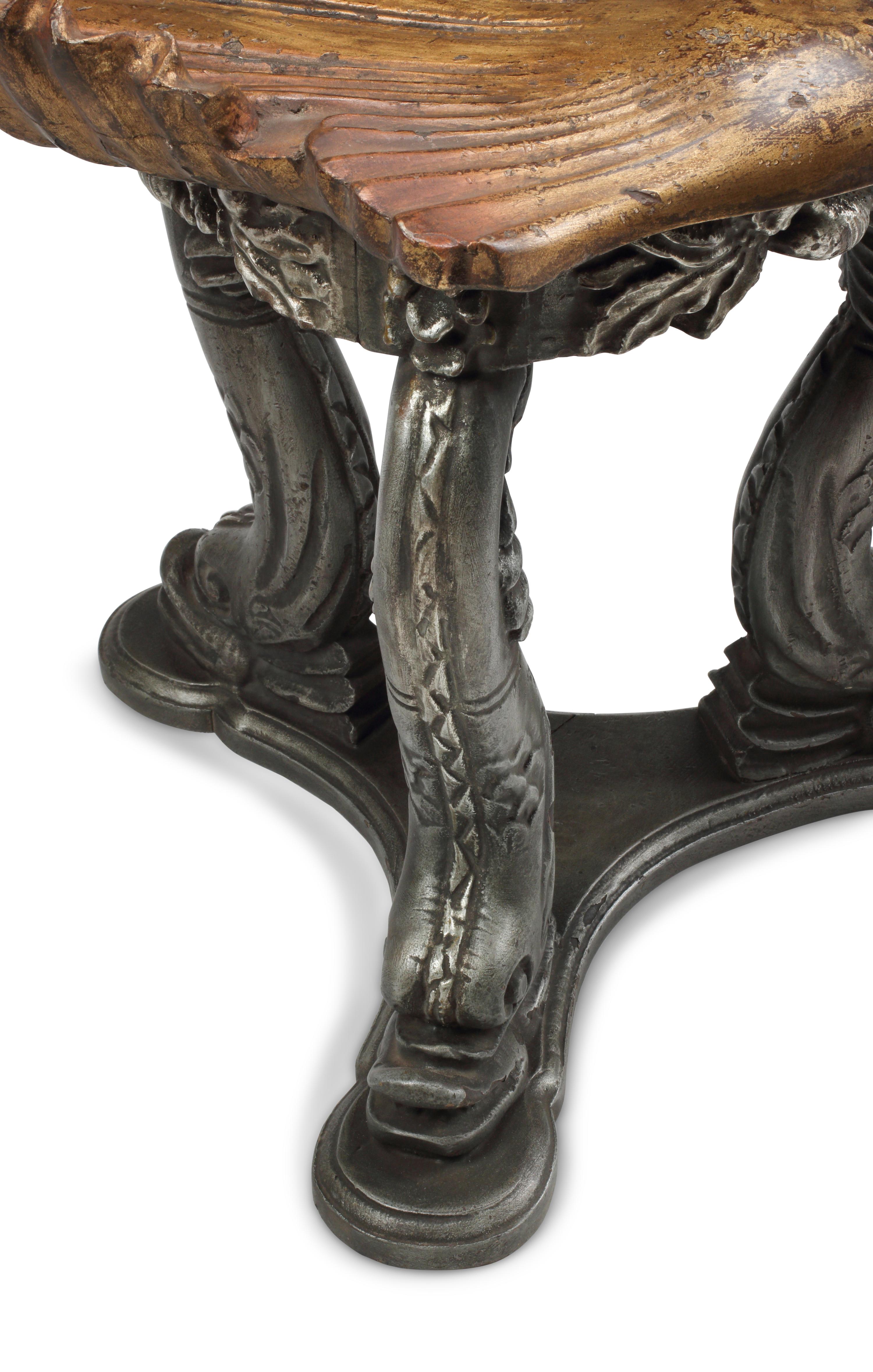 A Pair of Italian "Grotto" Style Stools