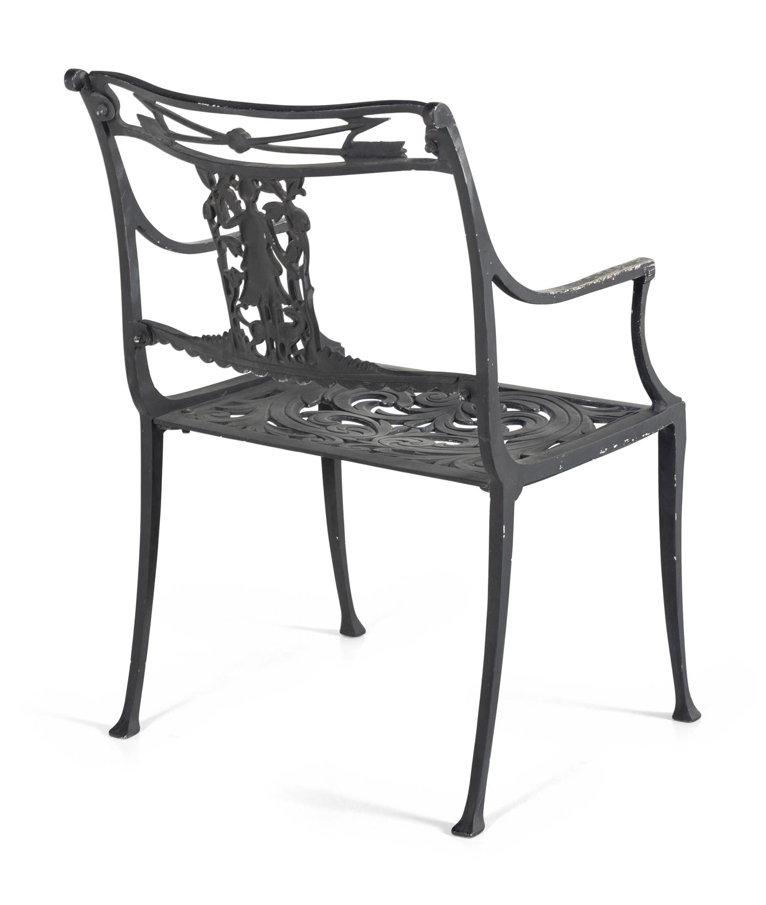 A Pair of Molla Cast Aluminum Diana the Huntress Garden Chairs