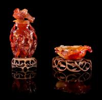 Two Carnelian Agate Articles Heigh of taller 5 inches.