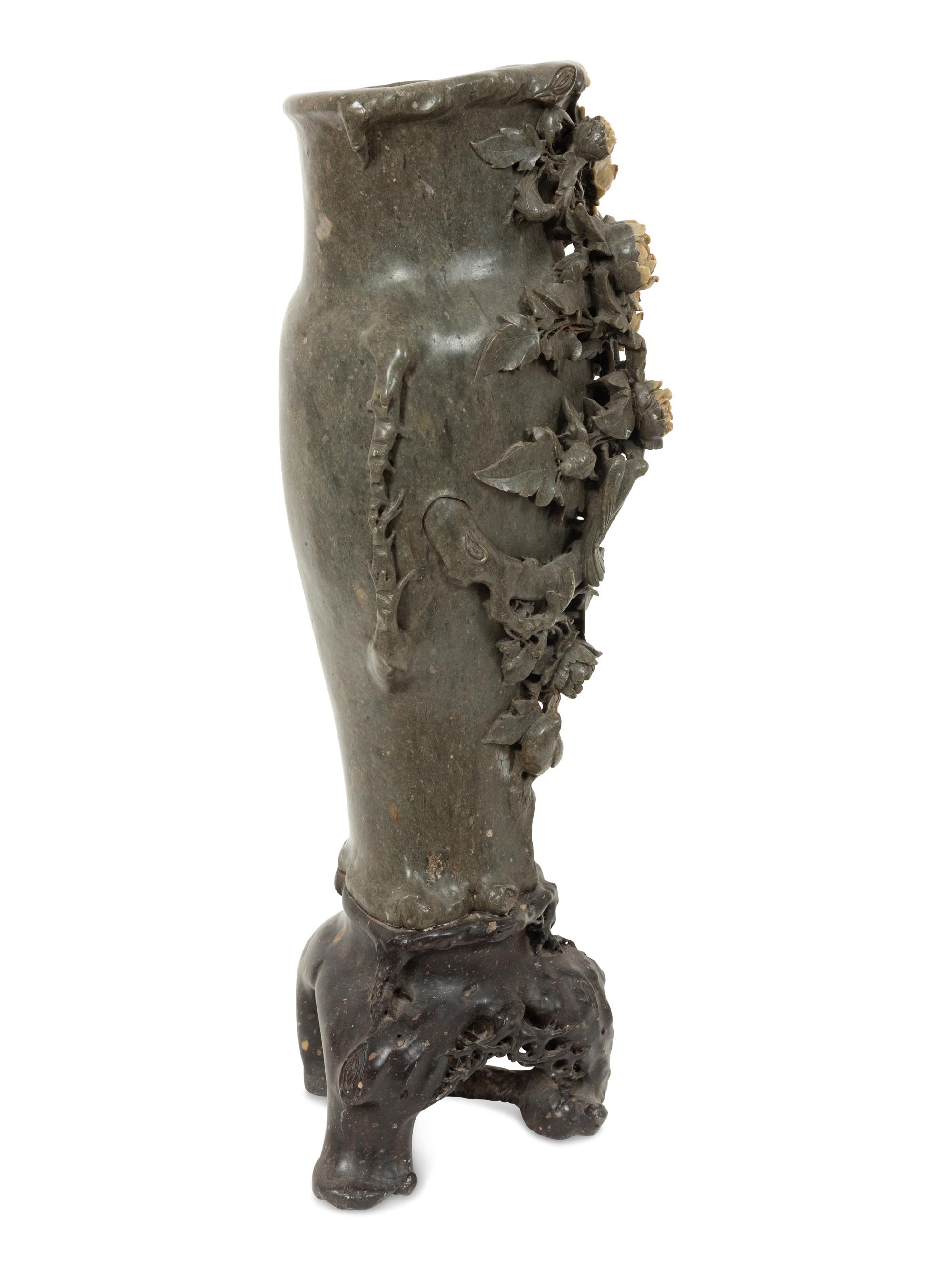 A Chinese Carved Soapstone Vase