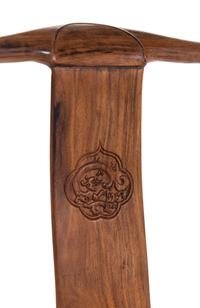 A Pair of Chinese Huali Wood Official's Hat Chairs, Sichutouguanmaoyi