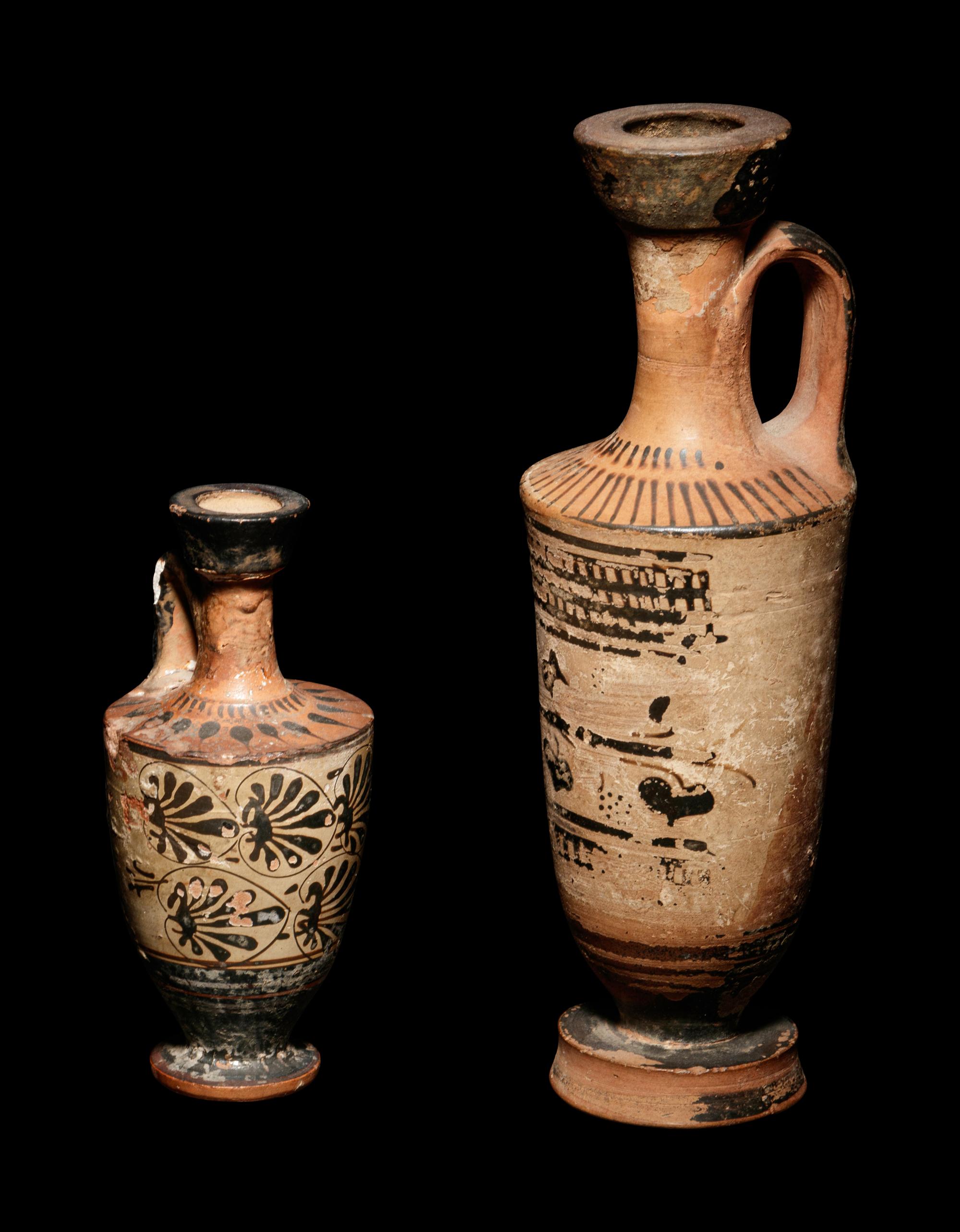 Two Greek White-Ground Lekythoi