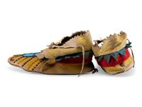 Apaslooke [Crow] Beaded Hide Moccasins