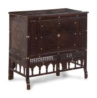 A Syrian or Egyptian Mother-of-Pearl Inlaid Cabinet
