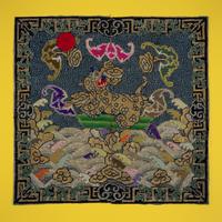Six Chinese Embroidered Silk Military Rank Badges, Late 19th-Early 20th Century — 晚清-民國 刺綉武官補子六種
