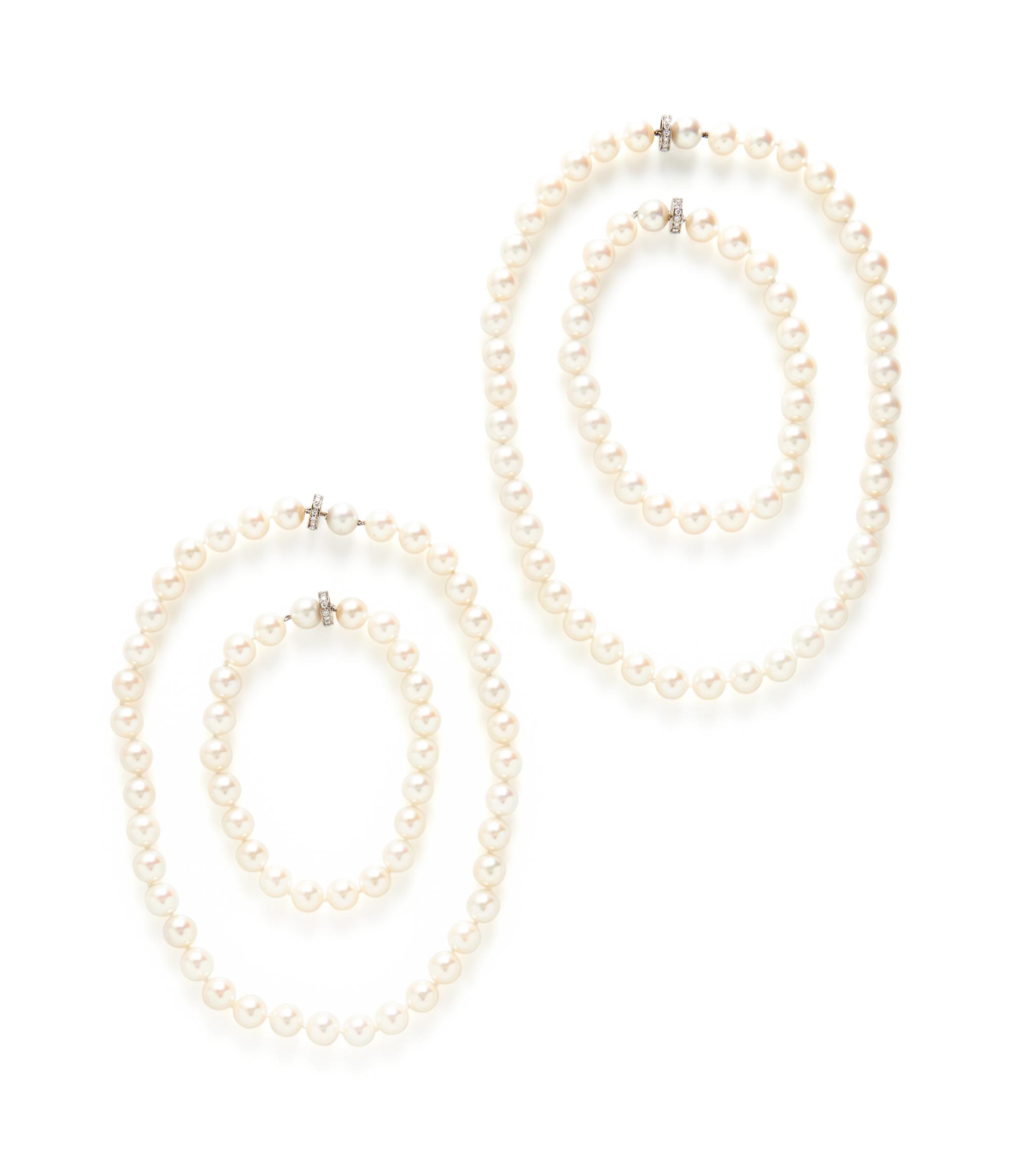 CULTURED PEARL AND DIAMOND CONVERTIBLE NECKLACE