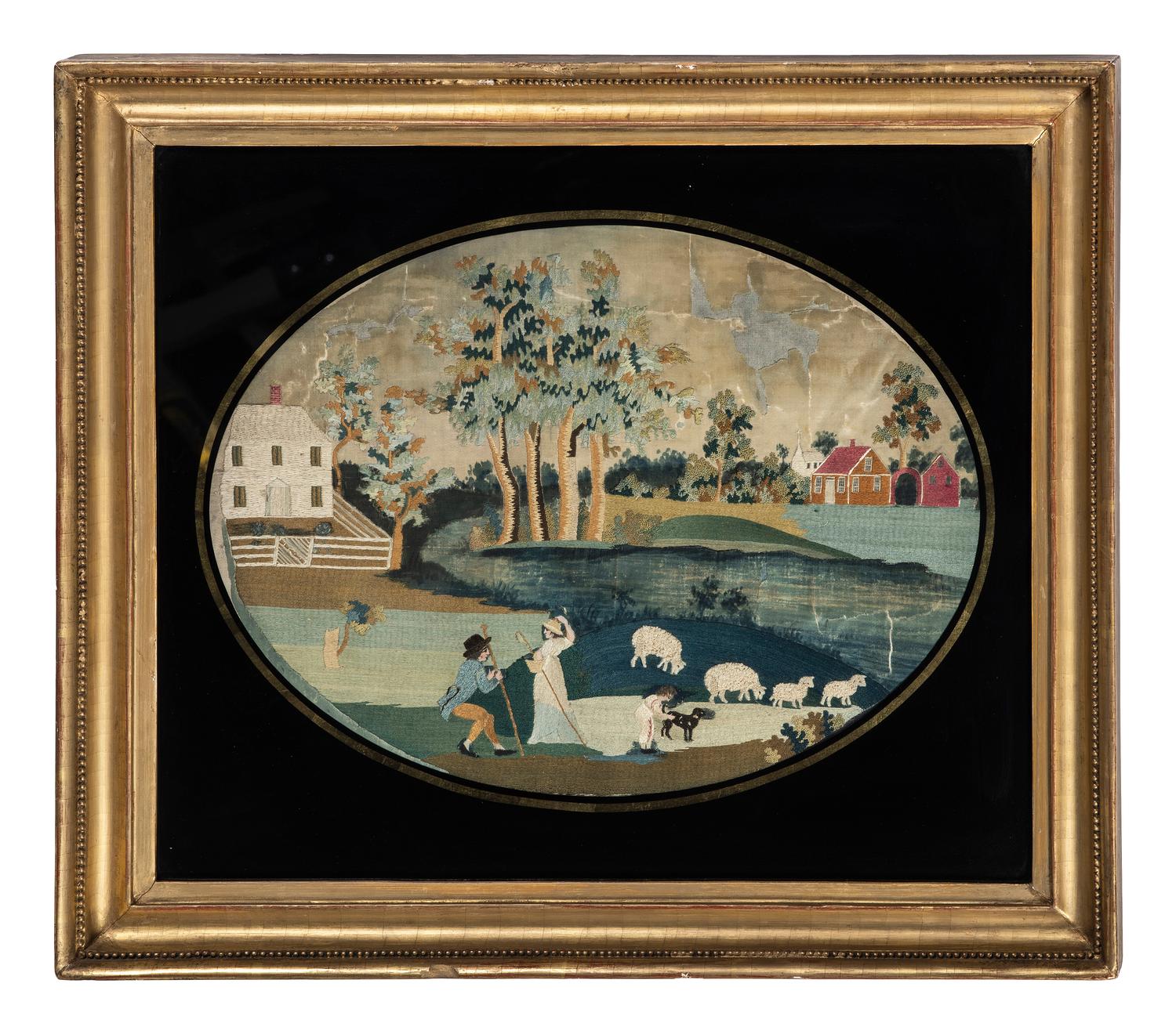 A New Hampshire Pastoral Silk Embroidery