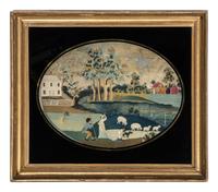 A New Hampshire Pastoral Silk Embroidery