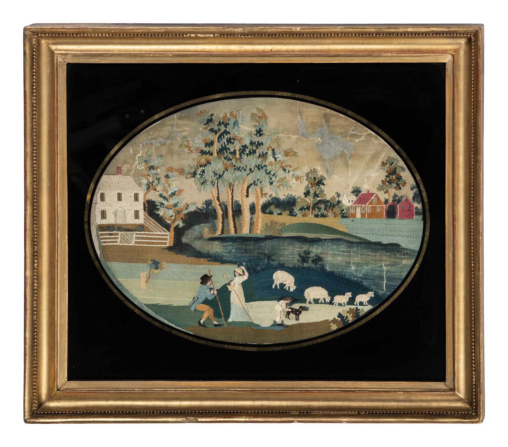 A New Hampshire Pastoral Silk Embroidery