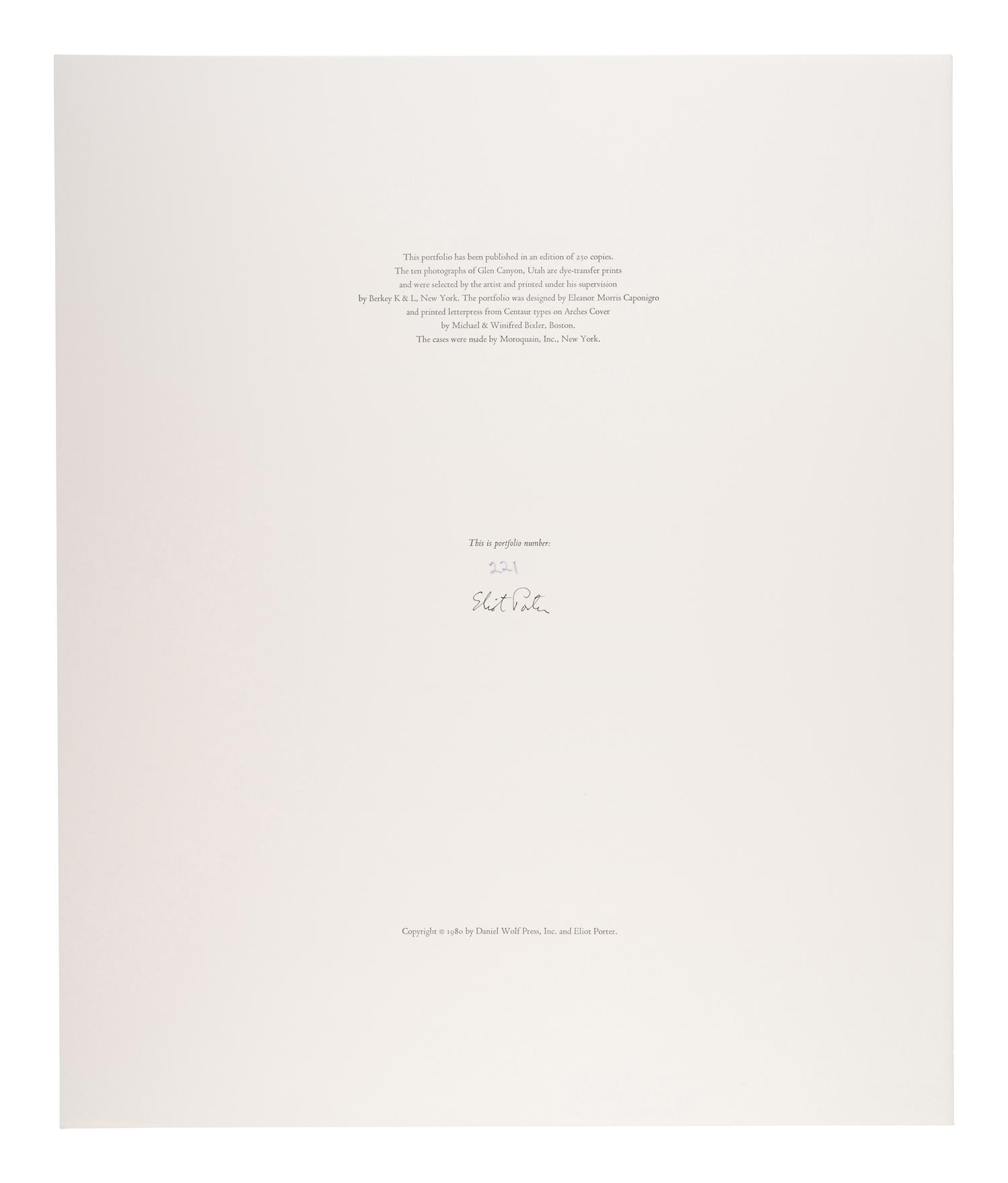 Glen Canyon (complete portfolio of ten photographs with original cloth case)