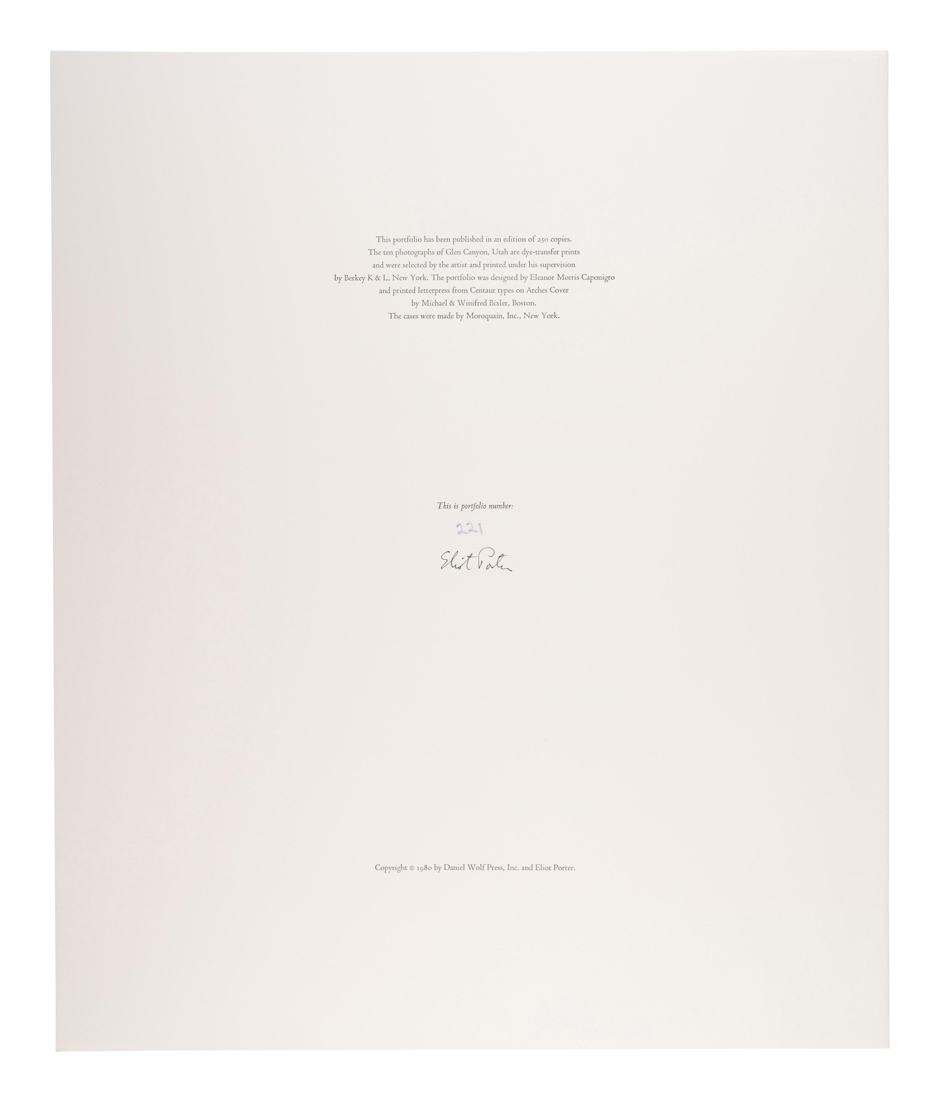 Glen Canyon (complete portfolio of ten photographs with original cloth case)