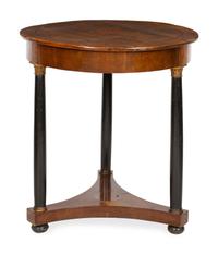 An Italian Parcel-Ebonized Inlaid Walnut Guéridon