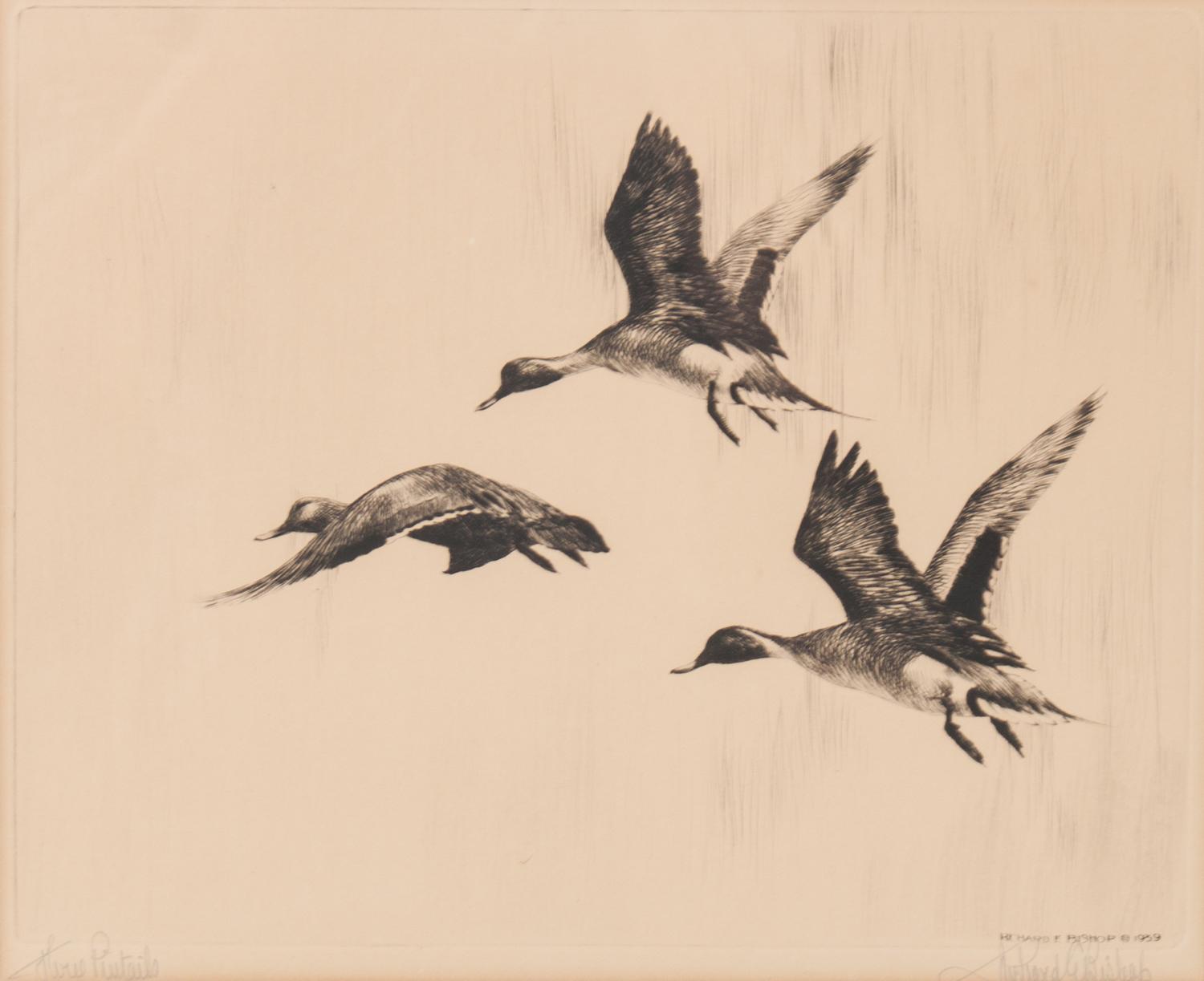 Richard Bishop, (American, 1887-1975), Three Pintails and In the Stooks (two works)