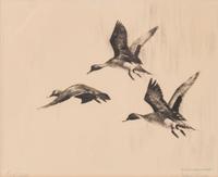 Richard Bishop, (American, 1887-1975), Three Pintails and In the Stooks (two works)