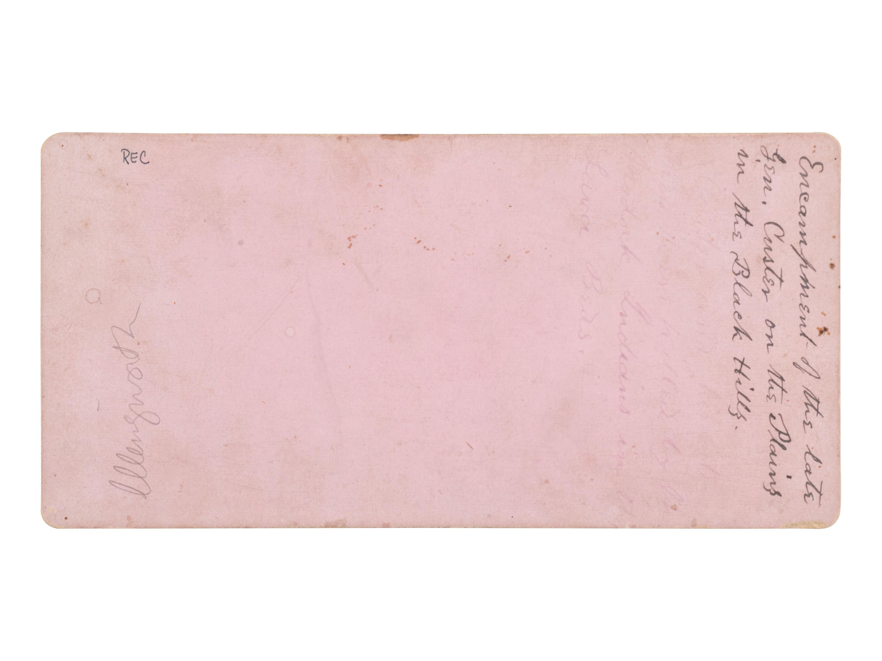 [CUSTER, George Armstrong (1839-1876)]. Stereoview of Custer's Black Hills Expedition camp.