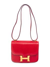 HERMÈS RED LIZARD CONSTANCE 18