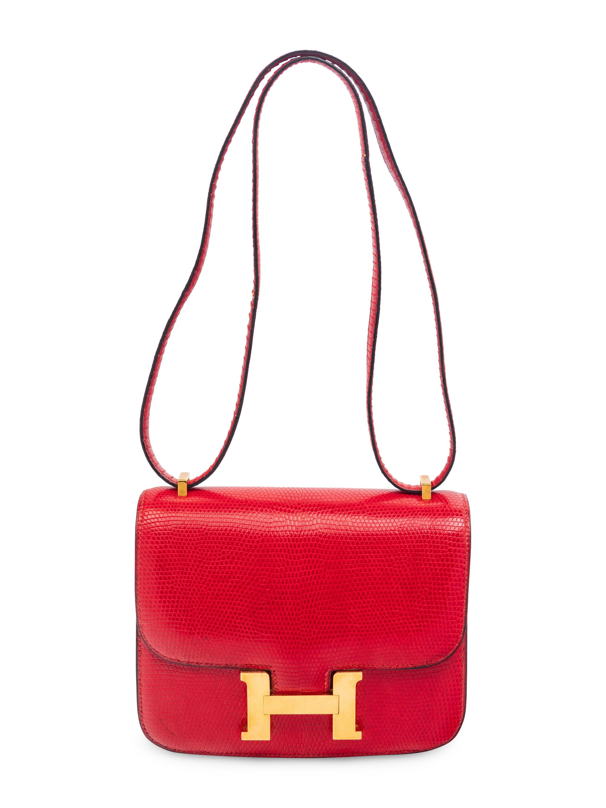 HERMÈS RED LIZARD CONSTANCE 18