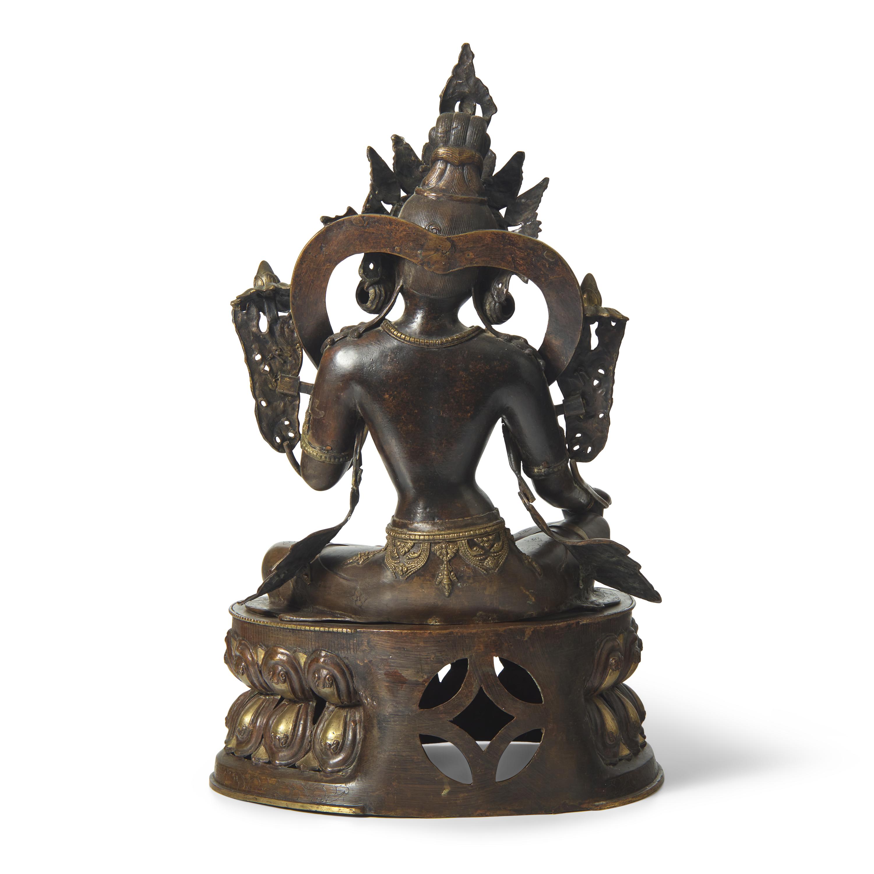 A Large Nepalese Style Patinated Bronze Figure of Tara, 20th Century