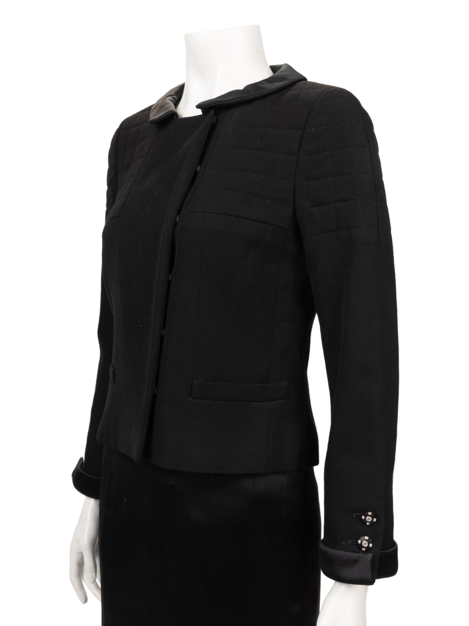 Chanel Quilted Skirt Suit Trimmed in Satin, Fall 2006