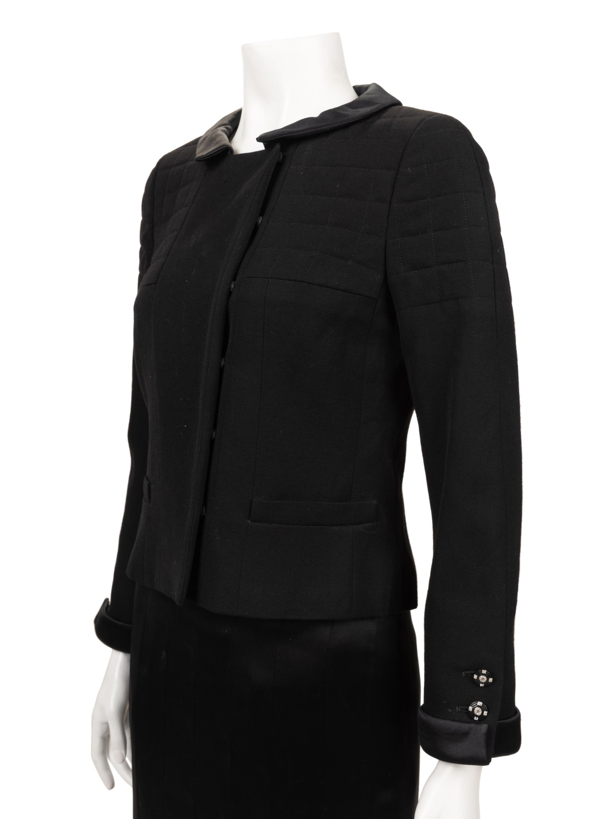 Chanel Quilted Skirt Suit Trimmed in Satin, Fall 2006