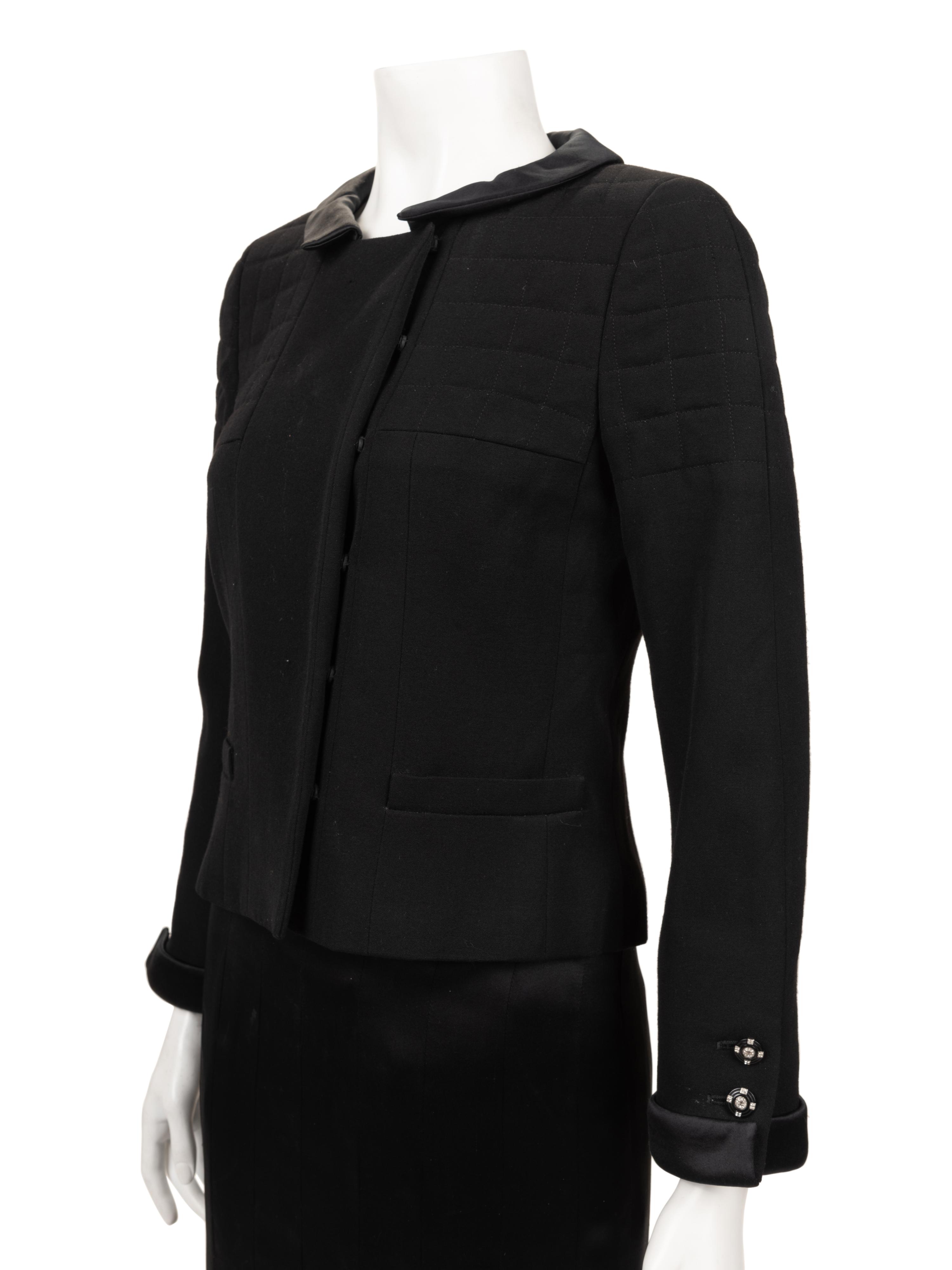 Chanel Quilted Skirt Suit Trimmed in Satin, Fall 2006