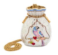 A Judith Leiber Miser's Bag Minaudiere, 5" x 5.5" x 2"; Strap drop: 20.5."