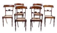 A Set of Six Regency Mahogany Side Chairs, Height 34 1/2 inches.