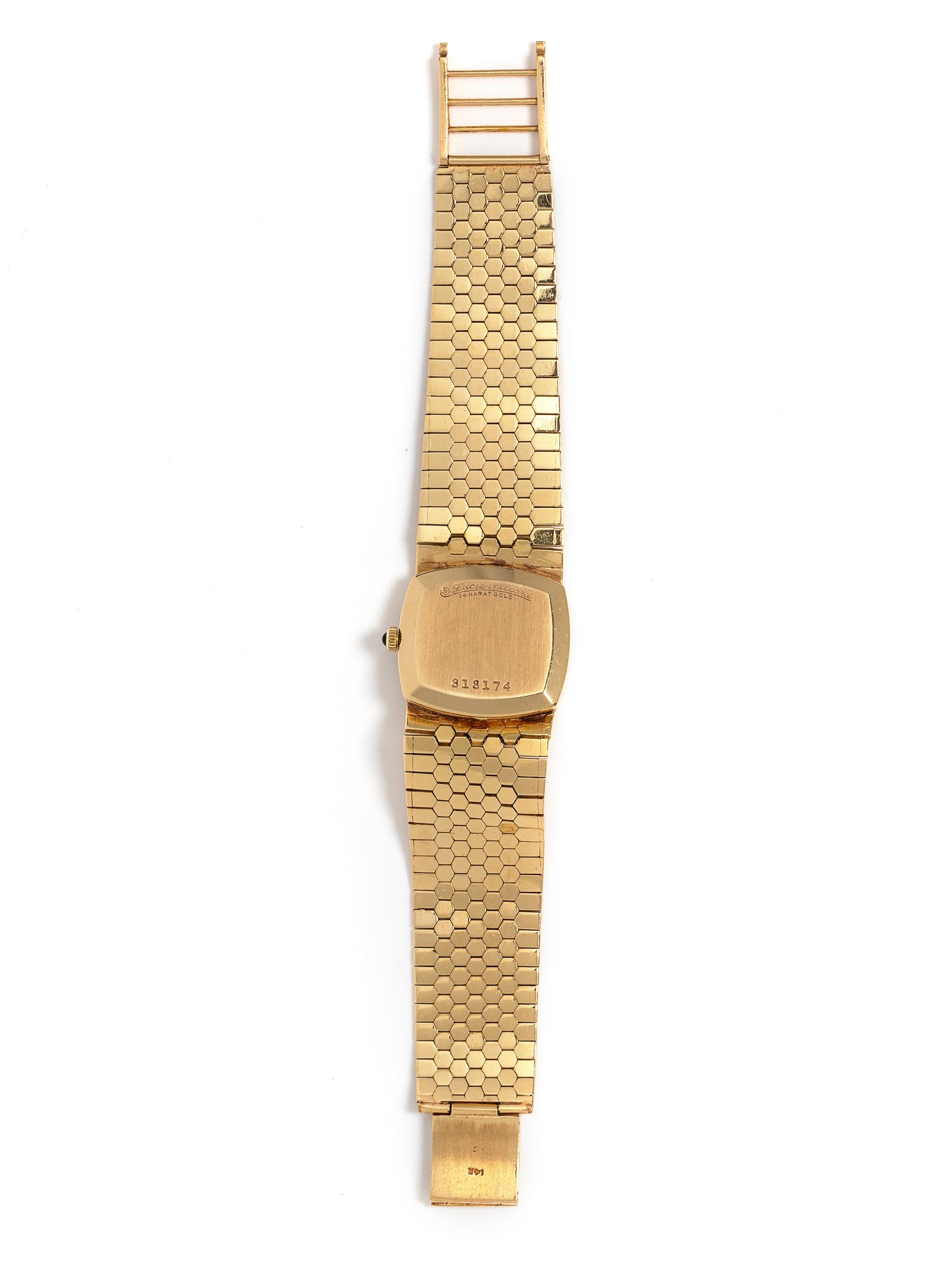 LUCIEN PICCARD, 14K YELLOW GOLD WRISTWATCH