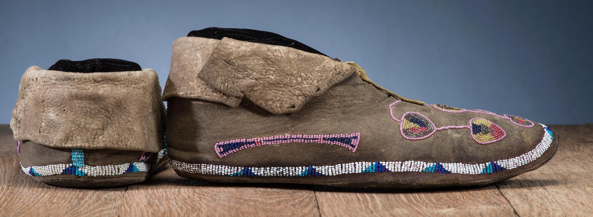 Kiowa Beaded Hide Moccasins