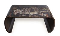 A Coromandel Style Lacquered Low Table Height 19 x width 46 x depth 29 1/2 inches.
